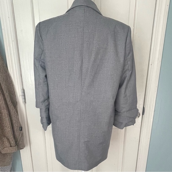Mare Mare x Anthropologie Boyfriend Blazer Size Small Longline Ruched Sleeves - Picture 10 of 13